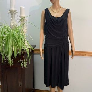 Frank Lyman Design Black Draped Sleeveless Cocktail Dress
